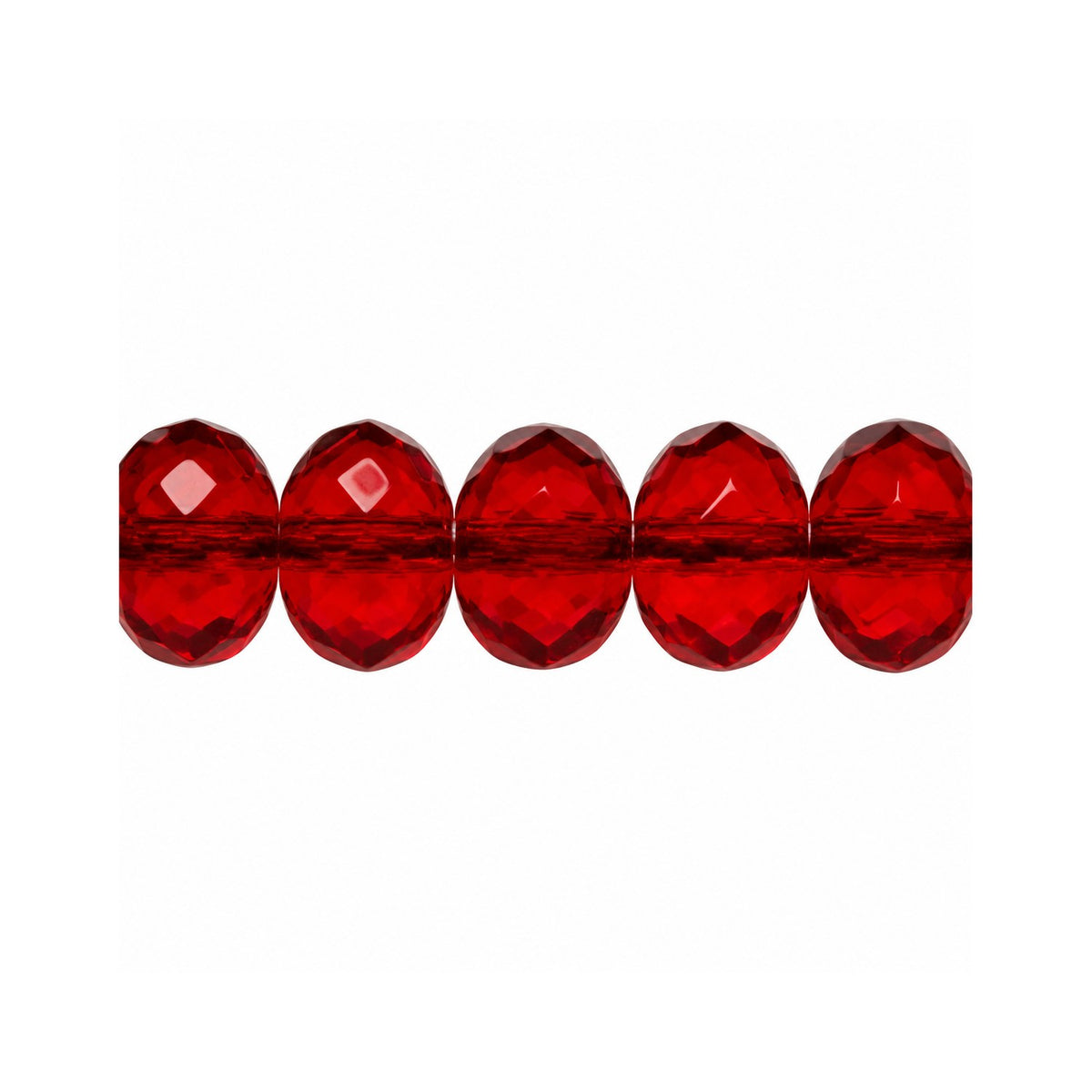 Special Cut Faceted Fire Polished Beads, Transparent Red (90090), Glass, Czech Republic