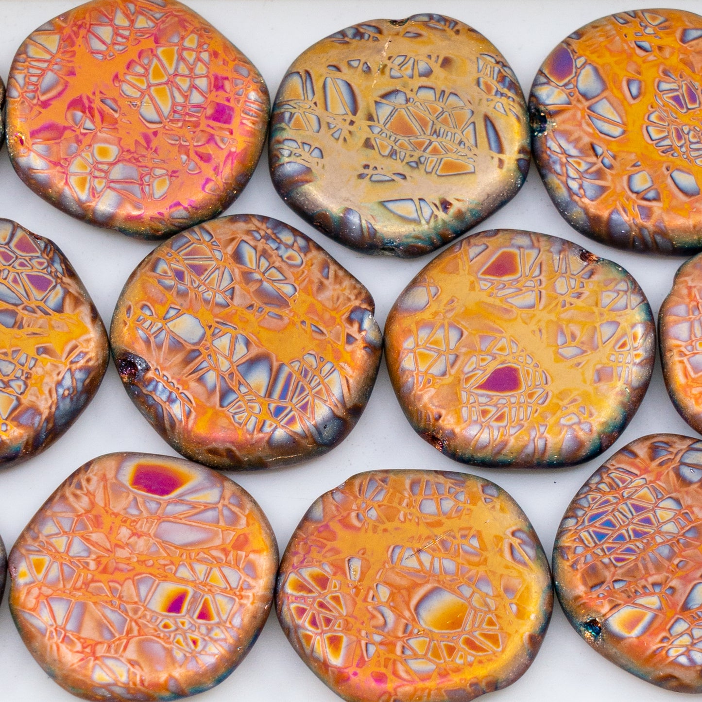 OUTLET 250g/50g Coin Beads, 19 x 19 mm, Batika Mixed Colors 231 (BATIKA-MIX-231), Glass, Czech Republic