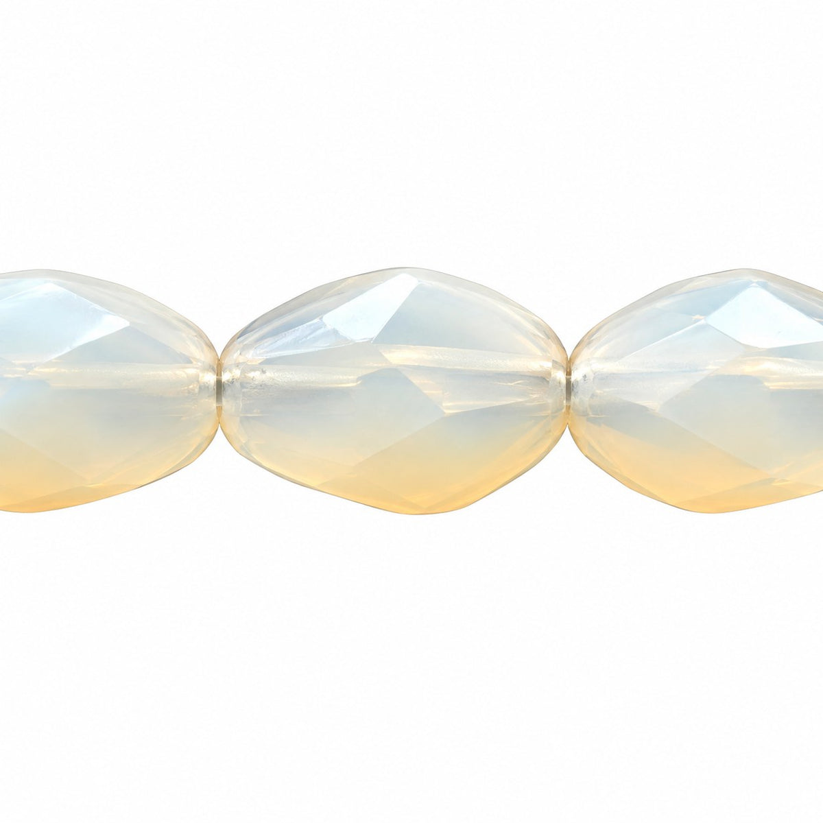 Faceted Special Cut Beads, Opal White (01000), Glass, Czech Republic