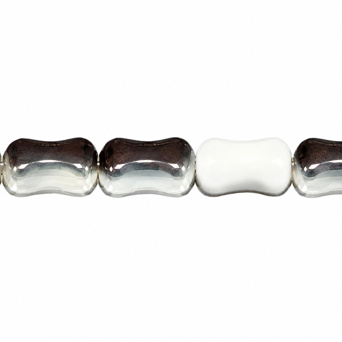 Shaped Pressed Beads, White 23001 (02010-23001), Glass, Czech Republic