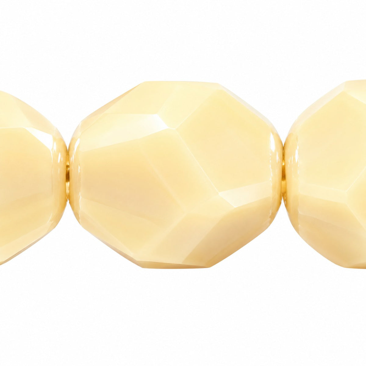 Fire Polished Faceted Stone-Like Beads Special Cut, Beige (13020), Glass, Czech Republic