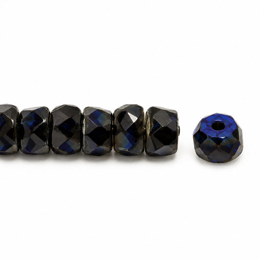 Faceted Special Cut Beads Rondelle, Black 22201 (23980-22201), Glass, Czech Republic