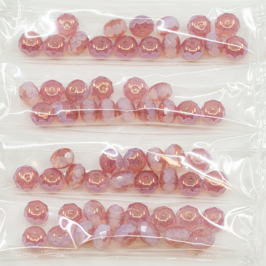 奥特莱斯 10 克多面火抛光灯笼大教堂珠，6 x 9 毫米，混合颜色 (01000-14495)，玻璃，捷克共和国