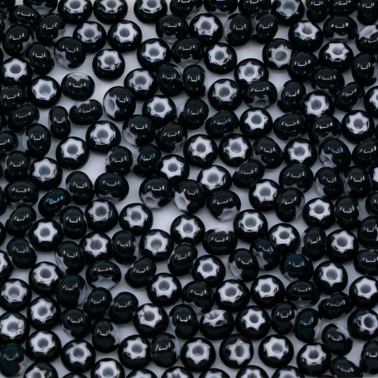 OUTLET 10 grams Cornelian Star Preciosa Ornela Seed Beads, 5/0, Black Star (23798), Glass, Czech Republic