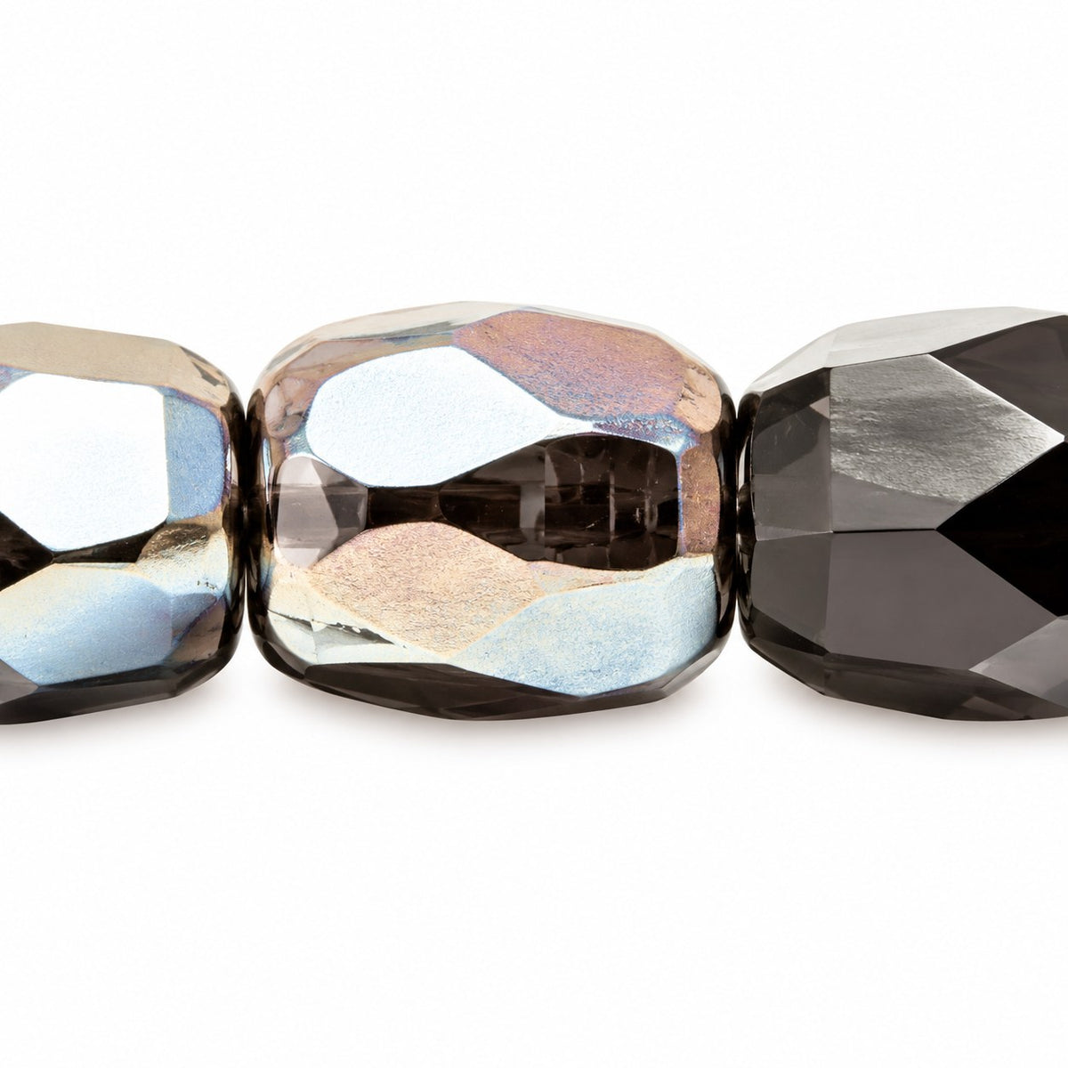 Faceted Fire Polished Beads Special Cut, Black 22501 (23980-22501), Glass, Czech Republic