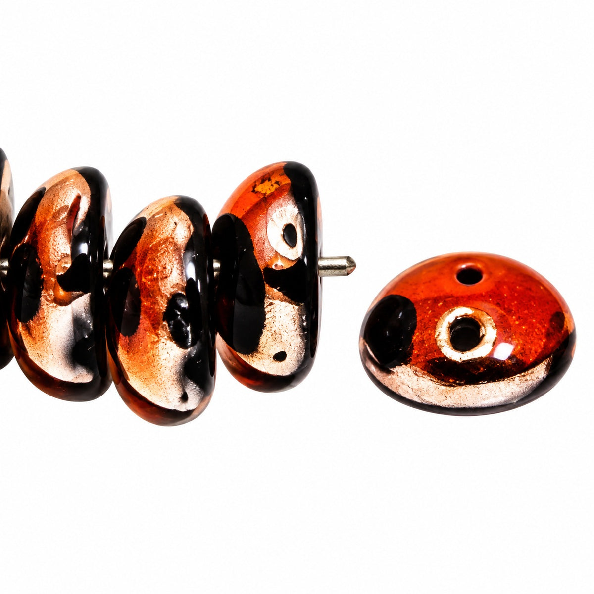 Piggy Beads, Black Crystal Pinkyellow Coating (23980-27137), Glass, Czech Republic