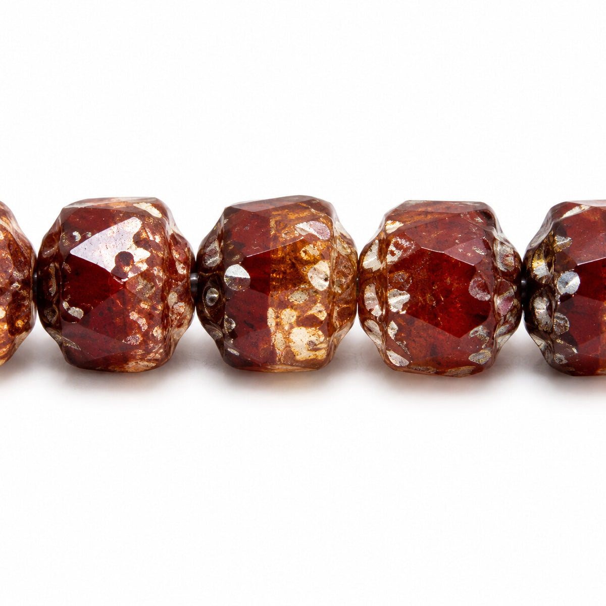 Cathedral Faceted Fire Polished Beads, X1977 Picasso (x1977-43400), Glass, Czech Republic