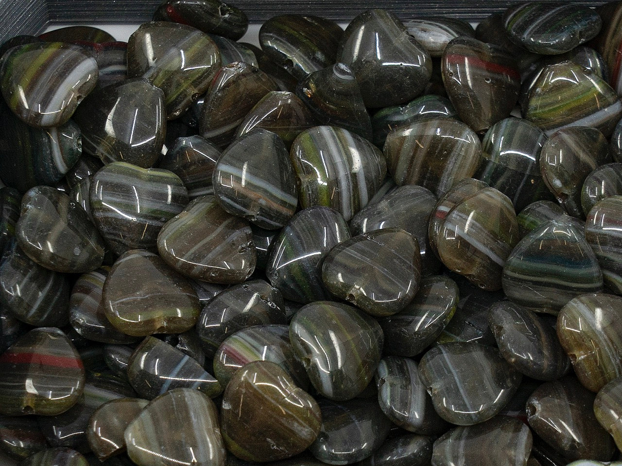 OUTLET Heart Beads, 10 mm, Glass, Czech Republic