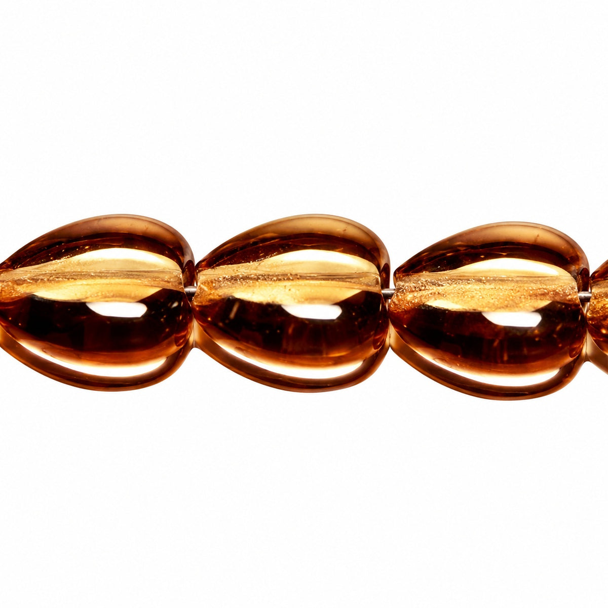 Heart Beads, Transparent Brown (10200), Glass, Czech Republic