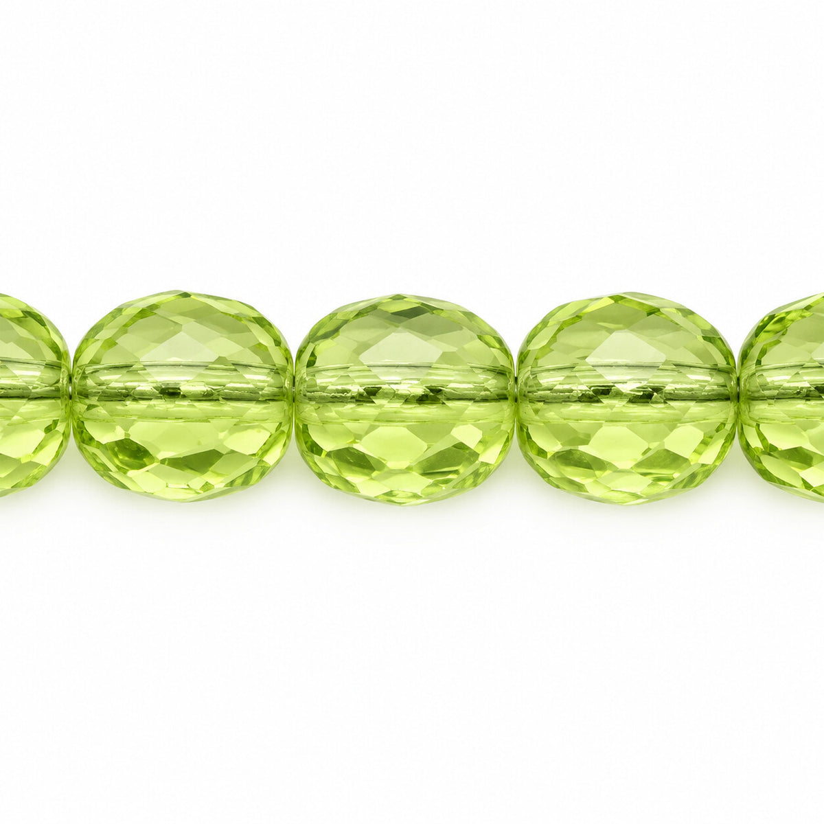Faceted Special Cut Beads, Transparent Green (50400), Glass, Czech Republic