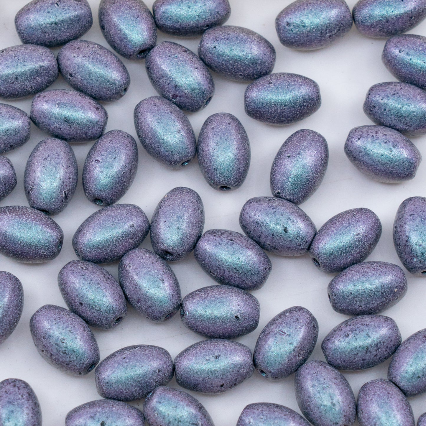 OUTLET 250g/50g Olive Oval Pressed Glass Beads, 9 x 6 mm, Black 79304 (23980-79304), Glass, Czech Republic
