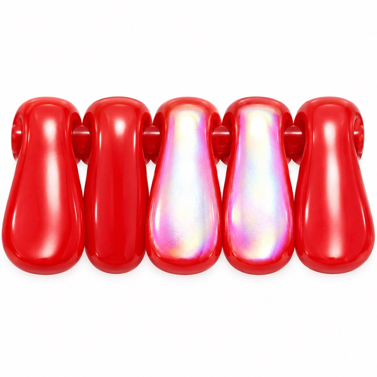 Special Dagger Beads, Red Ab (93190-28701), Glass, Czech Republic