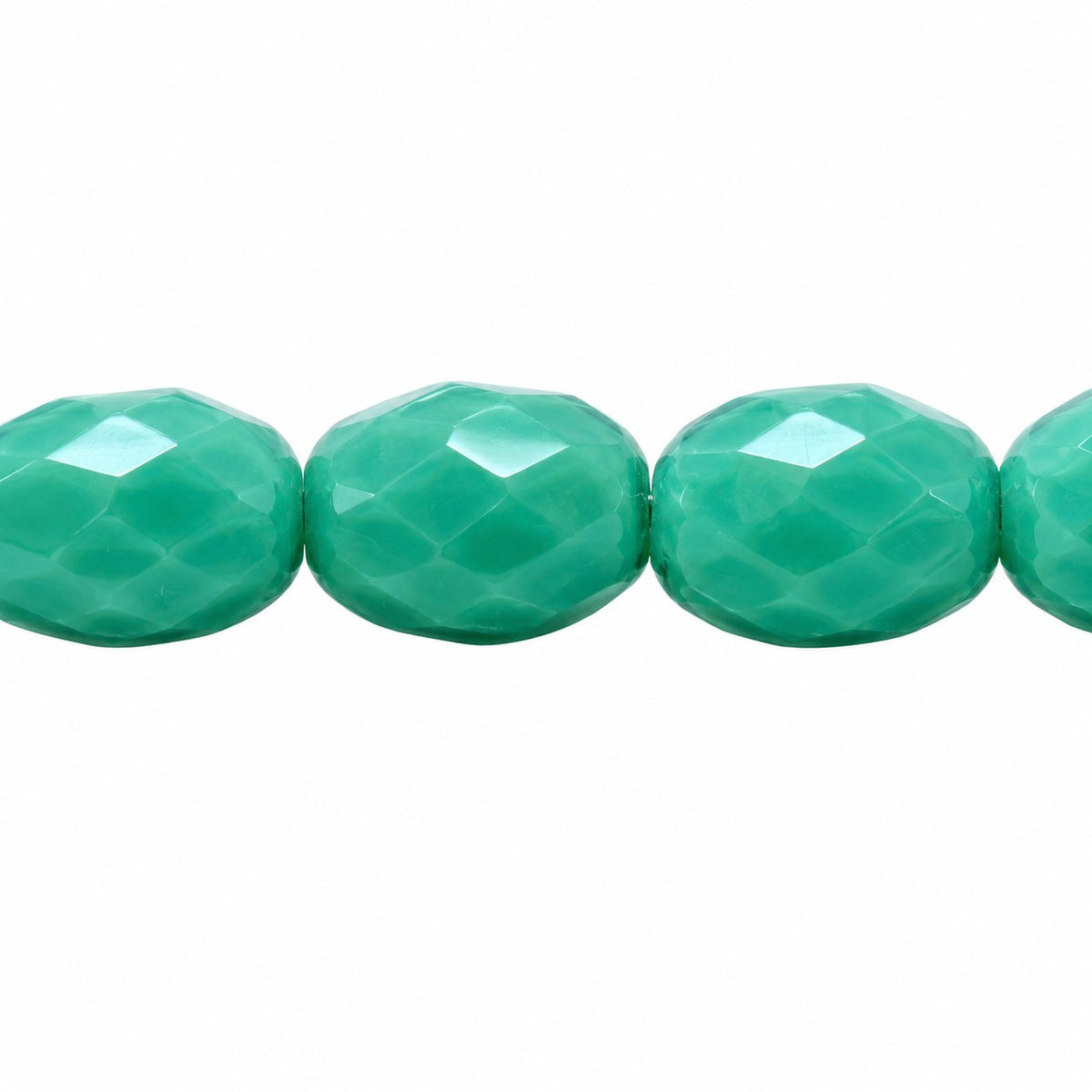 Oval Faceted Beads, Turquise (63120), Glass, Czech Republic