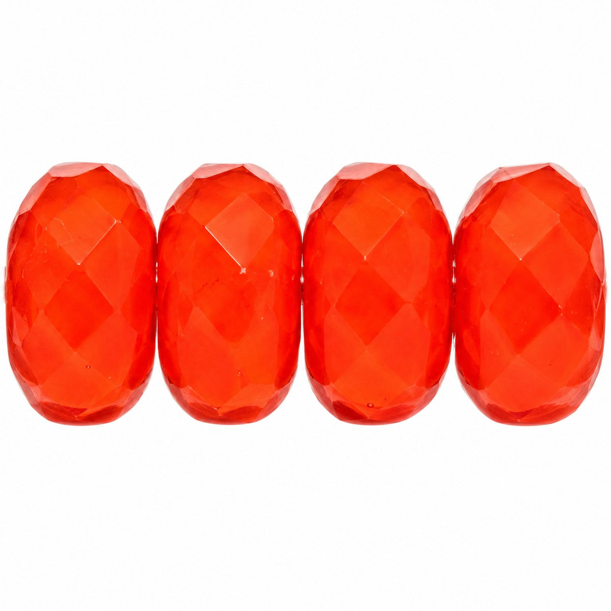 Special Cut Faceted Fire Polished Beads, Opaque Orange (93160), Glass, Czech Republic