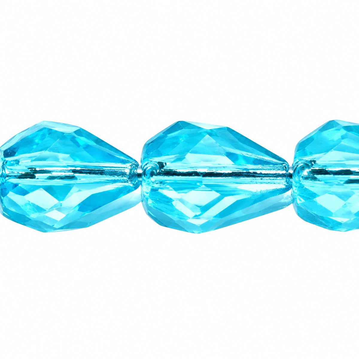 Faceted Fire Polished Beads Special Cut, Transparent Aqua (60020), Glass, Czech Republic