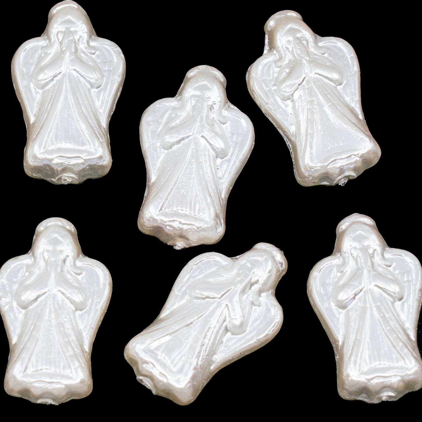 OUTLET 250g/50g Angel Beads, 23 x 13 mm, White Pearl (02010-70402), Glass, Czech Republic
