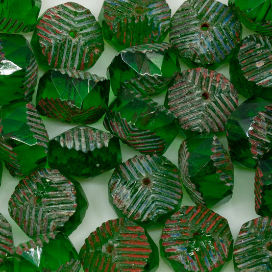 アウトレット 10グラム ファセット加工スペシャルロンデルビーズ ファイアポリッシュ 10 x 14 mm 50600 ステインストロング (50600-86805) ガラス チェコ共和国