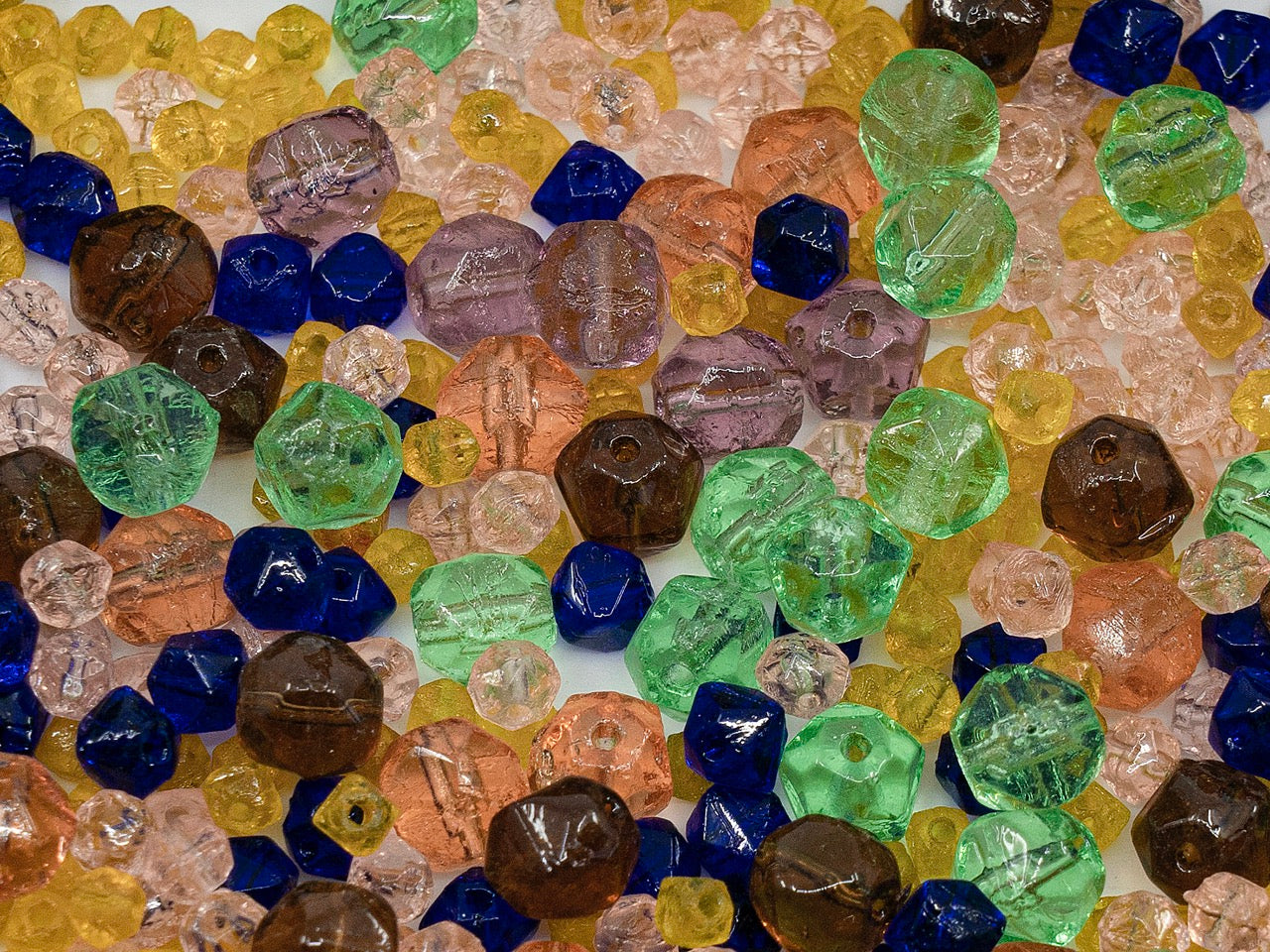 OUTLET Mix Of Unique Czech Bohemia Glass Pressed Beads,  mm, Glass, Czech Republic