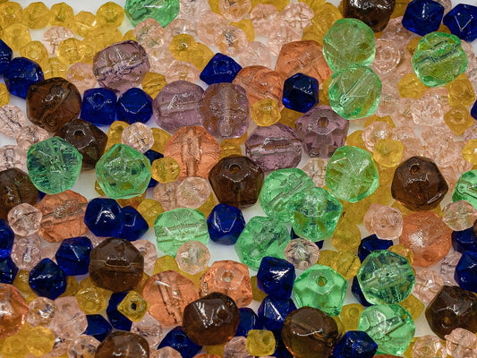 OUTLET Mix Of Unique Czech Bohemia Glass Pressed Beads,  mm, Glass, Czech Republic
