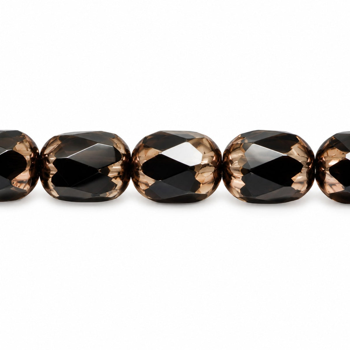 Faceted Fire Polished Beads Special Cut, Black Brass (23980-90215), Glass, Czech Republic
