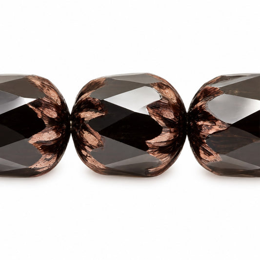 Faceted Fire Polished Beads Special Cut, Black Purple (23980-15726), Glass, Czech Republic