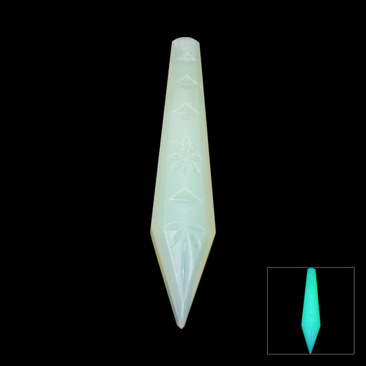 1 pc Uranium Chandelier Trimming Star Cut Icicle Drop (approx. 64x13mm), Opal White, Hand Cut and Polished Glass, Czech Republic, OUTLET