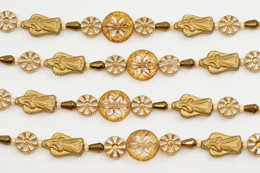 奥特莱斯 1 件串珠混合串金色桌面切割天使