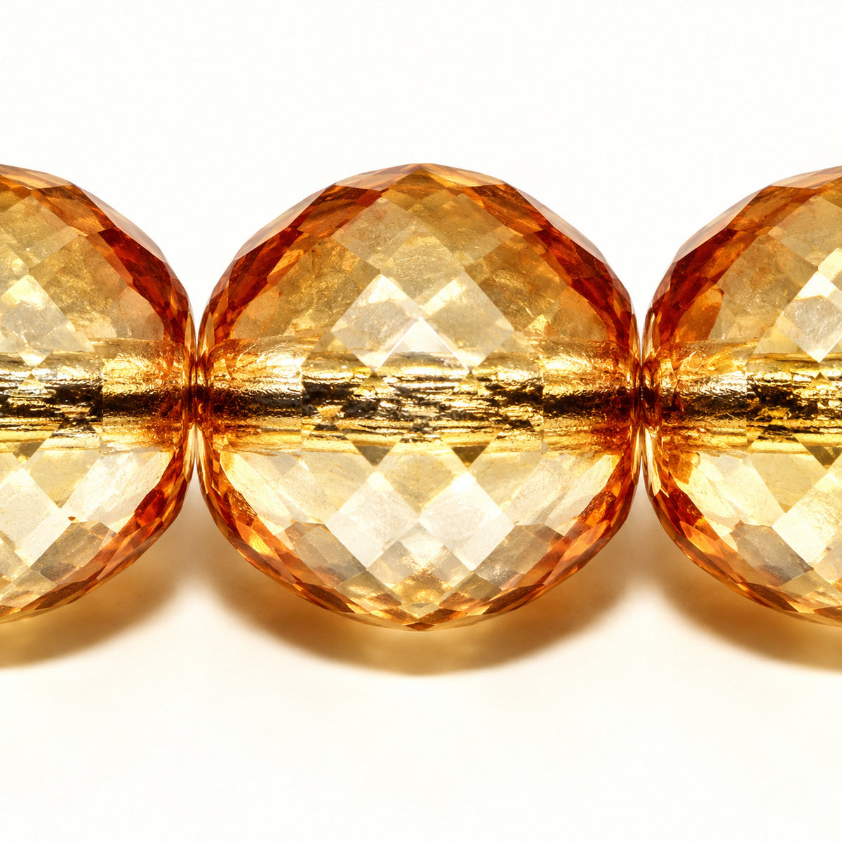 Faceted Round Fire Polish Beads - Small Cut, Crystal Luster Brown Full Coated (00030-14413), Glass, Czech Republic