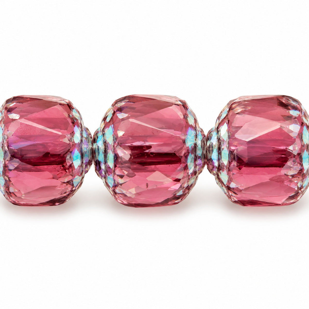 Cathedral Faceted Fire Polished Beads Special Cut, Transparent Light Amethyst Light Blue Lined (20050-54308), Glass, Czech Republic