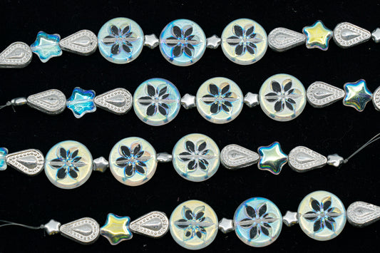 奥特莱斯 1 件串珠混合串银表切硬币花