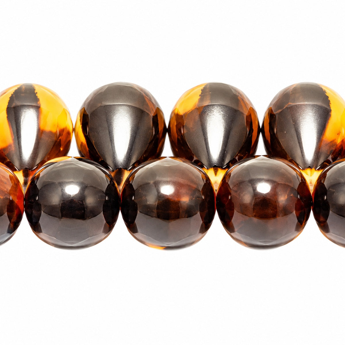 Drop Beads, Orange With Brown Lines (18016), Glass, Czech Republic