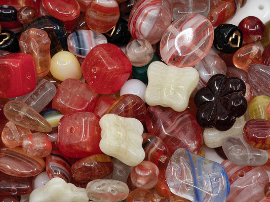OUTLET Mix Of Unique Czech Bohemia Glass Pressed Beads,  mm, Glass, Czech Republic