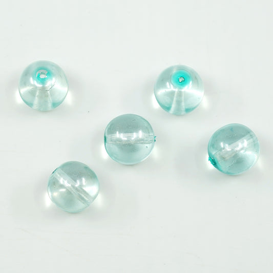 OUTLET 10 grams Round Druck Beads, Crystal Blue (00030-blue), Glass, Czech Republic