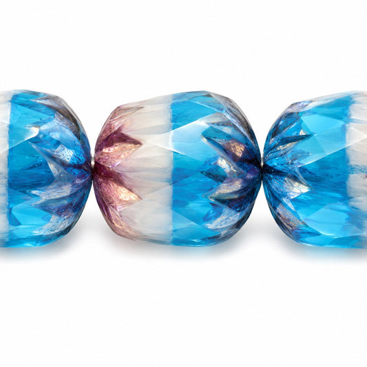 Faceted Fire Polished Beads Special Cut, X1146 Purple (x1146-15726), Glass, Czech Republic