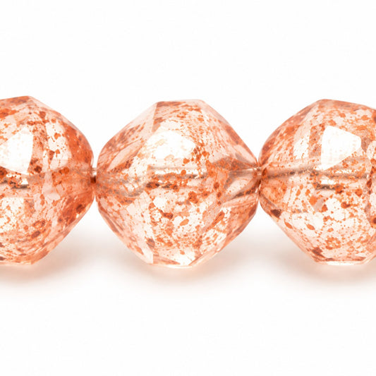 Special Cut Faceted Fire Polished Beads. Smashed, X3191 Antique Silver Patina (x3191-81002), Glass, Czech Republic
