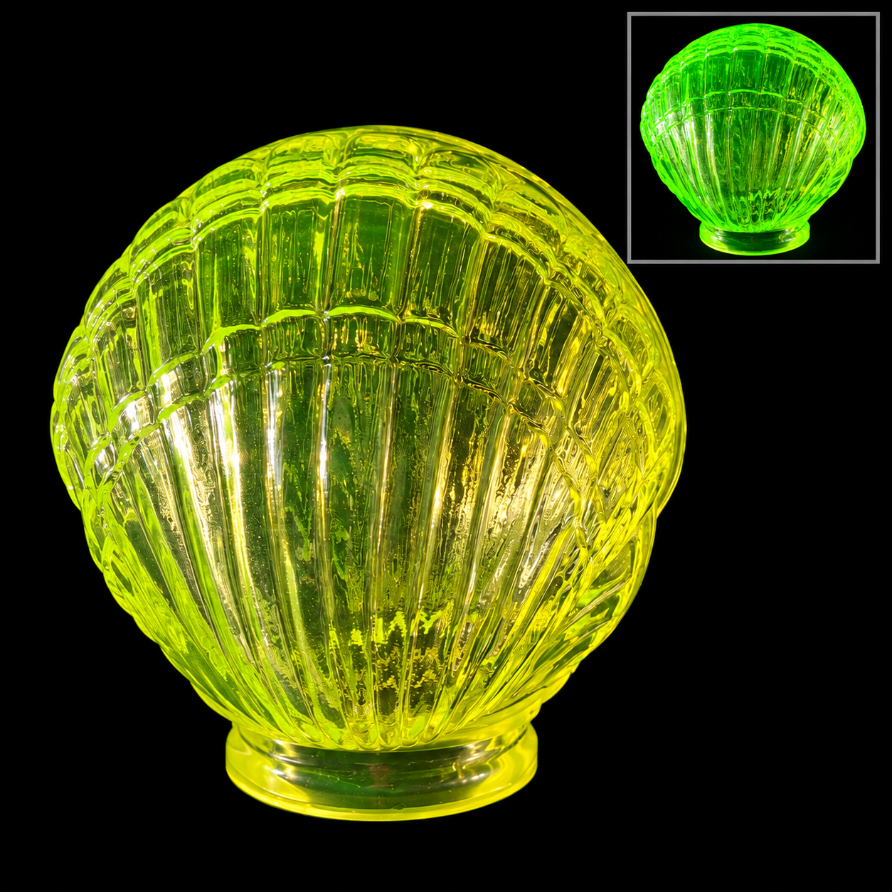 Uranium Glass lamp shade - Shell, 170 × 150 - 80 mm, OUTLET