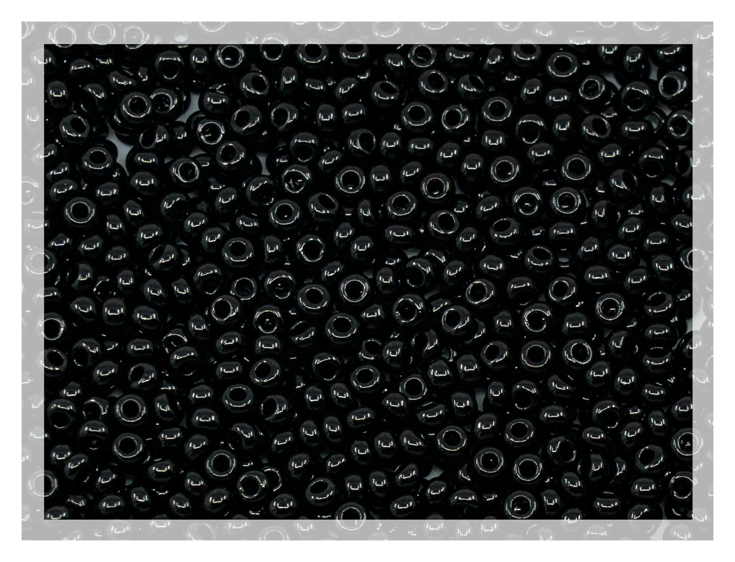 Preciosa Ornela Seed Beads, Opaque Jet Black 23980