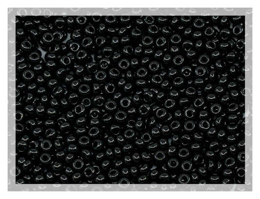 Preciosa Ornela Seed Beads, Opaque Jet Black 23980