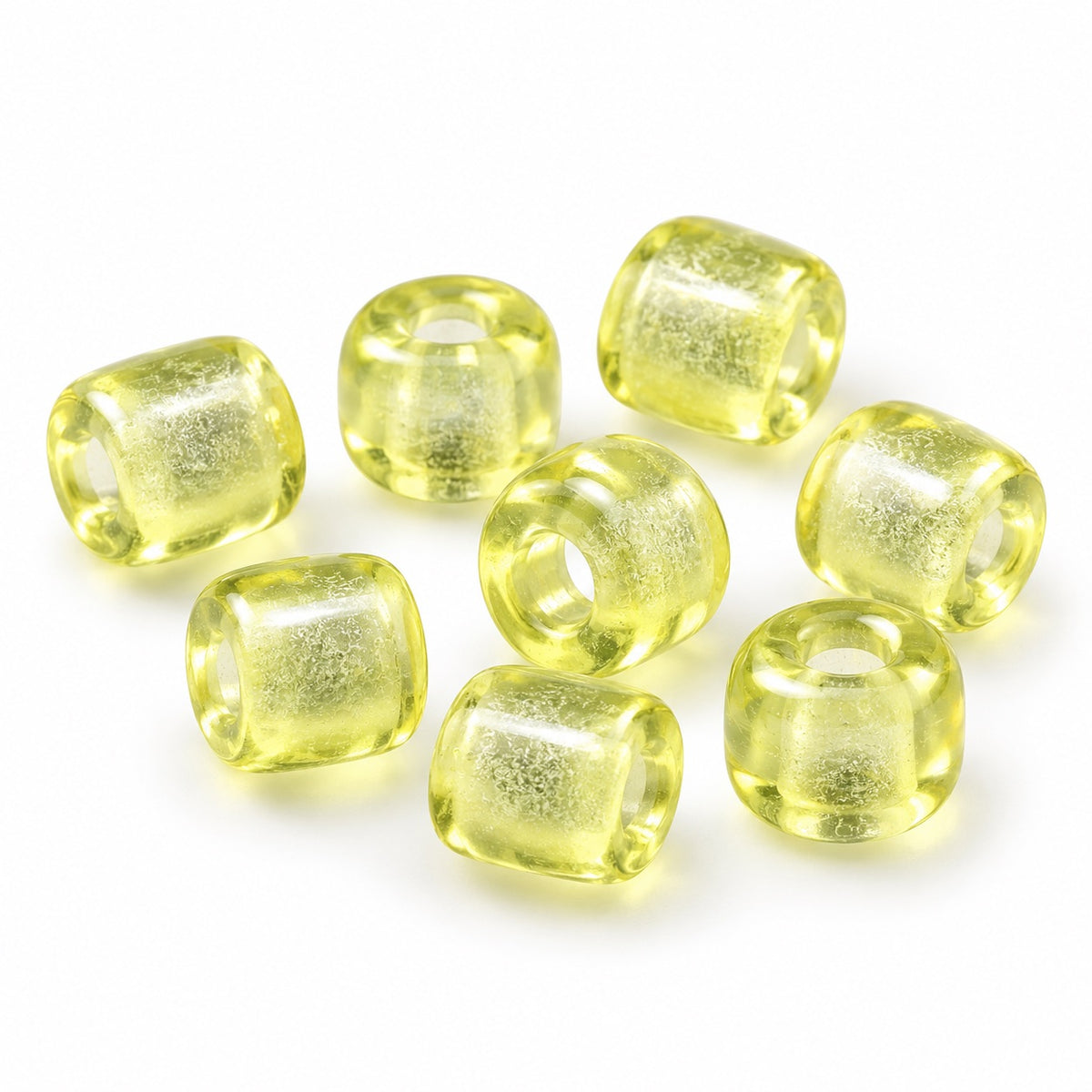 Pony Bagel Beads, Transparent Yellow (80130), Glass, Czech Republic