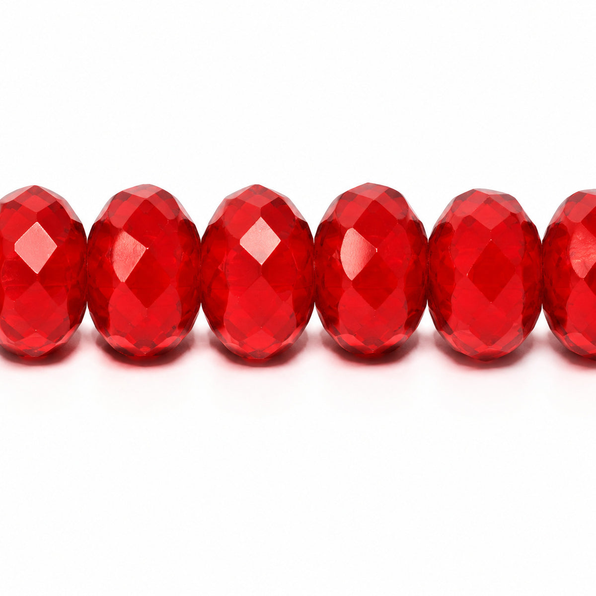 Special Cut Faceted Fire Polished Beads, Opaque Red (93200), Glass, Czech Republic