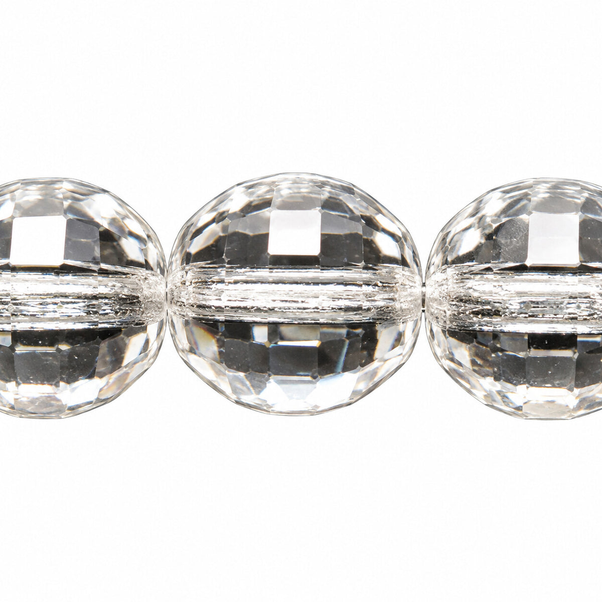 Faceted Square Cut Beads, Crystal (00030), Glass, Czech Republic