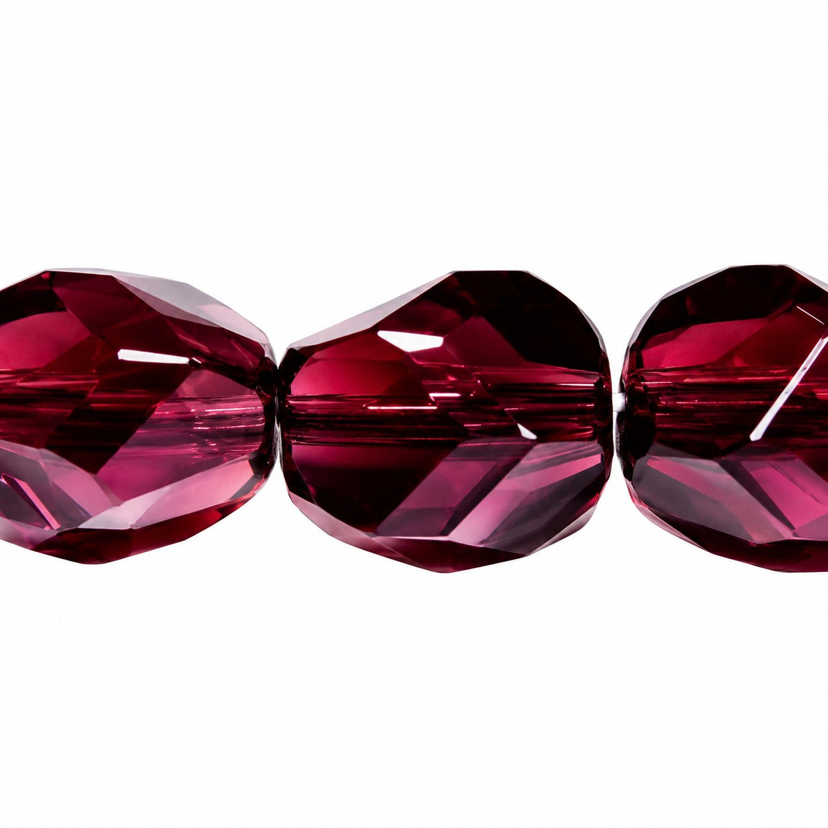Fire Polished Faceted Stone-Like Beads Special Cut, Transparent Amethyst (20070), Glass, Czech Republic