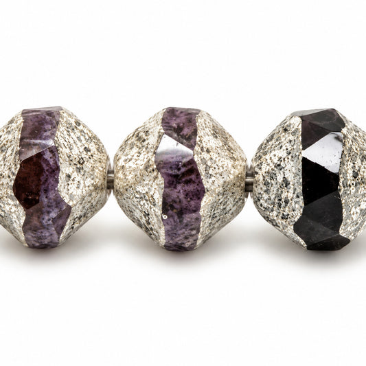 Special Cut Faceted Fire Polished Beads. Smashed, X3008 Antique Silver Patina (x3008-81002), Glass, Czech Republic