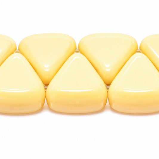 Top Hole Triange Beads, Opaque Beige (13010), Glass, Czech Republic