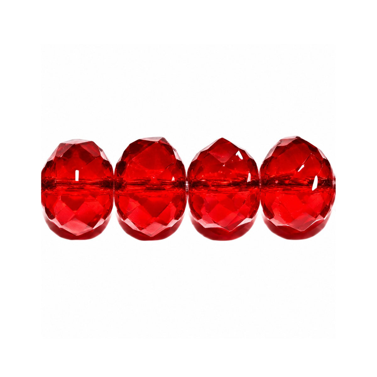 Special Cut Faceted Fire Polished Beads, Transparent Red (90110), Glass, Czech Republic