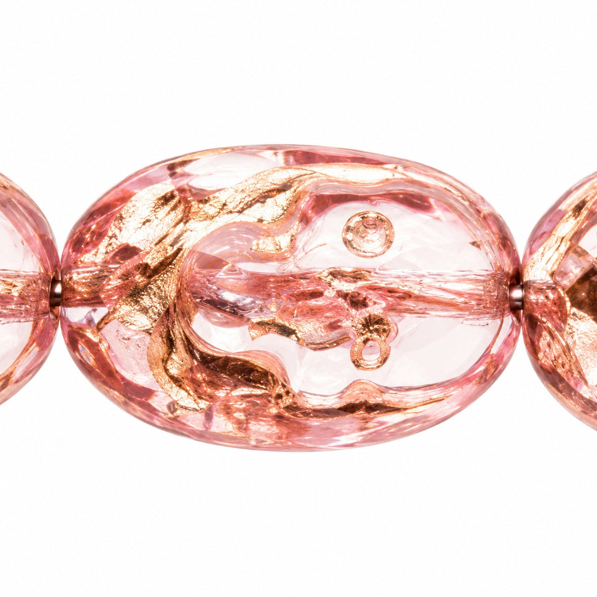 Skull In Oval Beads, 70710 Copper Lined (70710-54307), Glass, Czech Republic