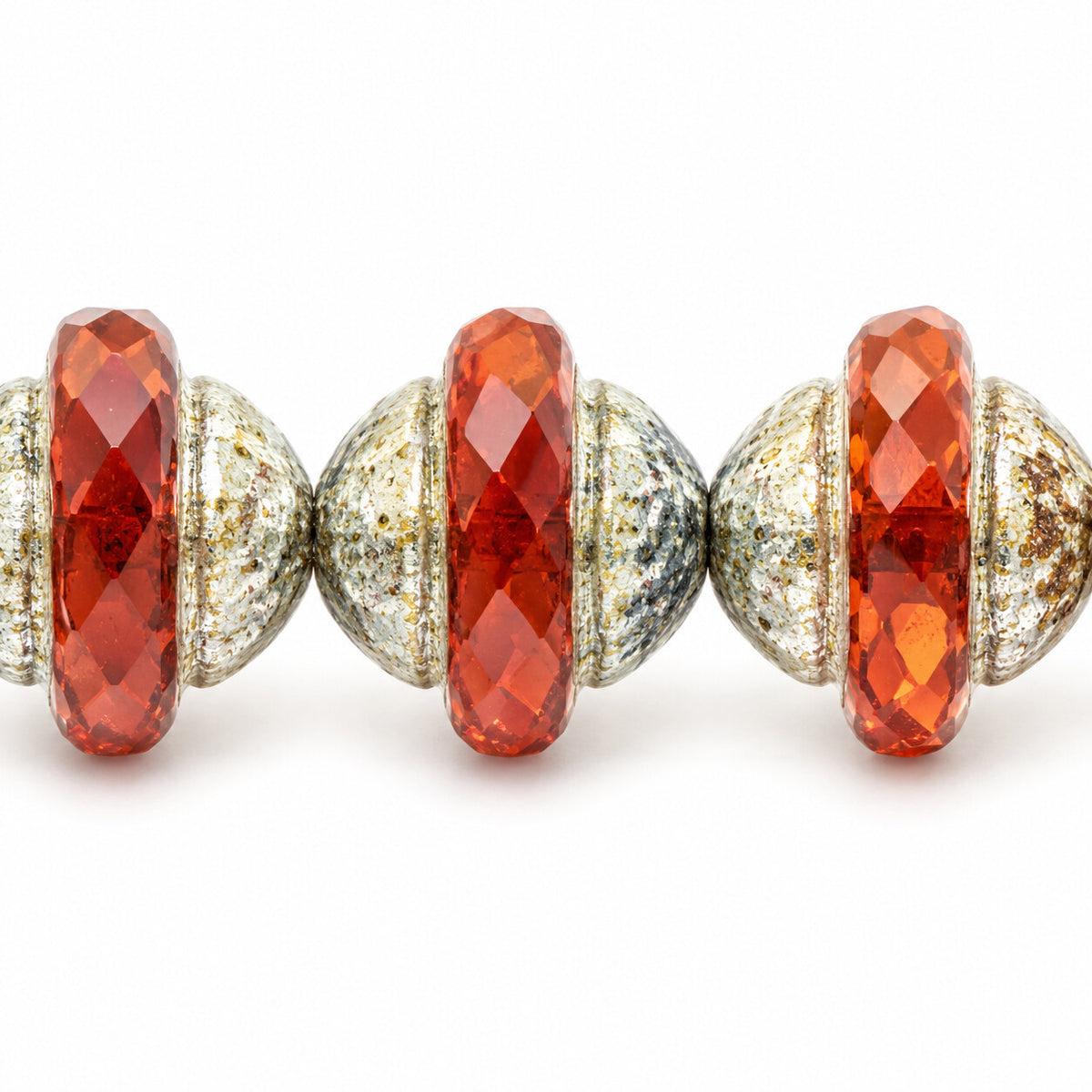 Faceted Special Cut Beads Ufo, S0140 Antique Silver Patina (s0140-81002), Glass, Czech Republic
