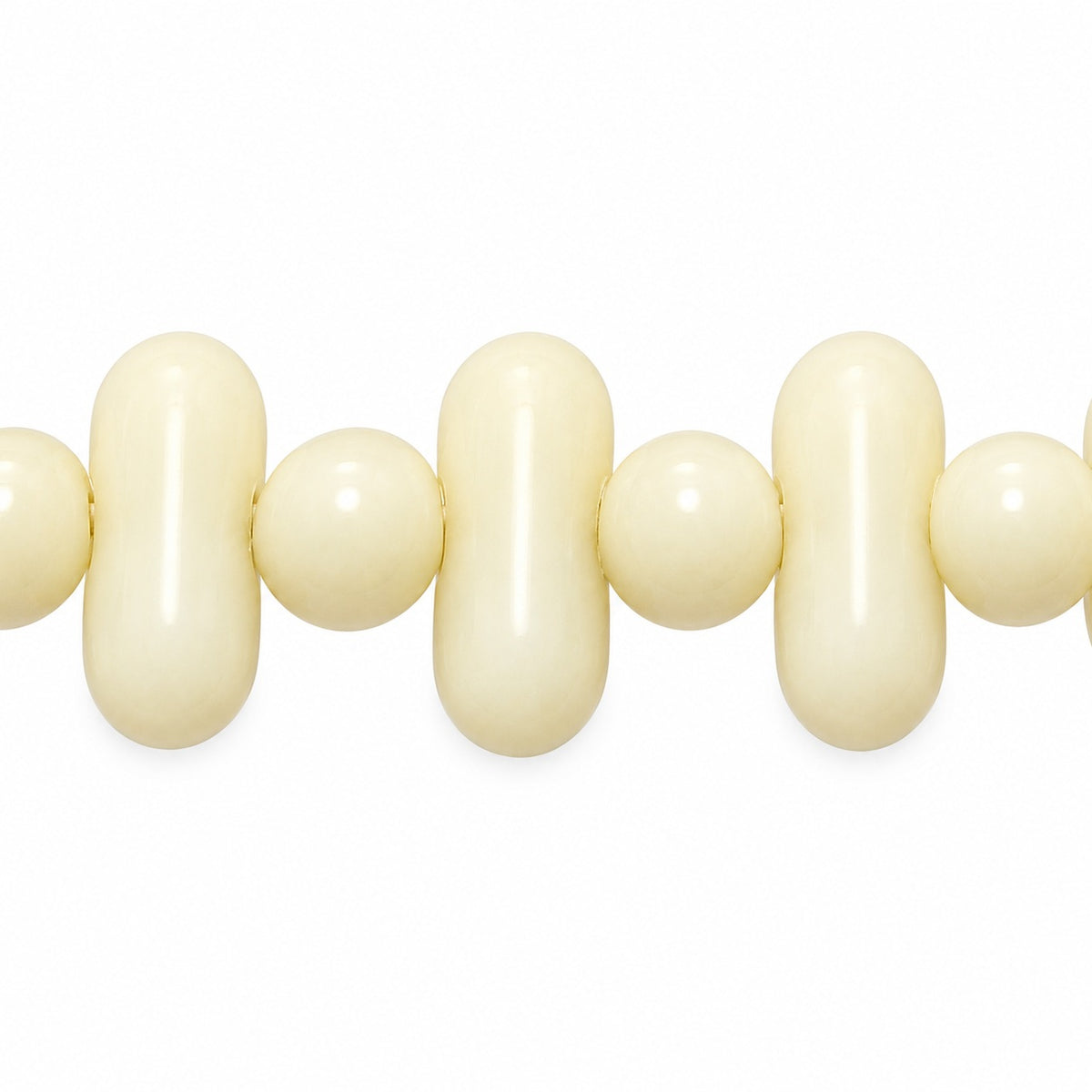 Knebl Beads, Chalk White Luster Yellow Full Coated (03000-14483), Glass, Czech Republic
