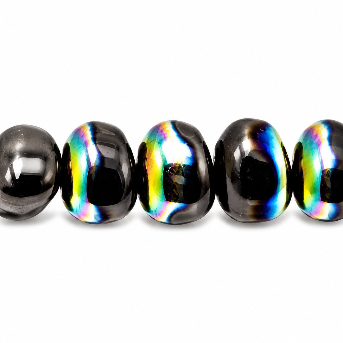 Oval Beads, Black 22701 (23980-22701), Glass, Czech Republic