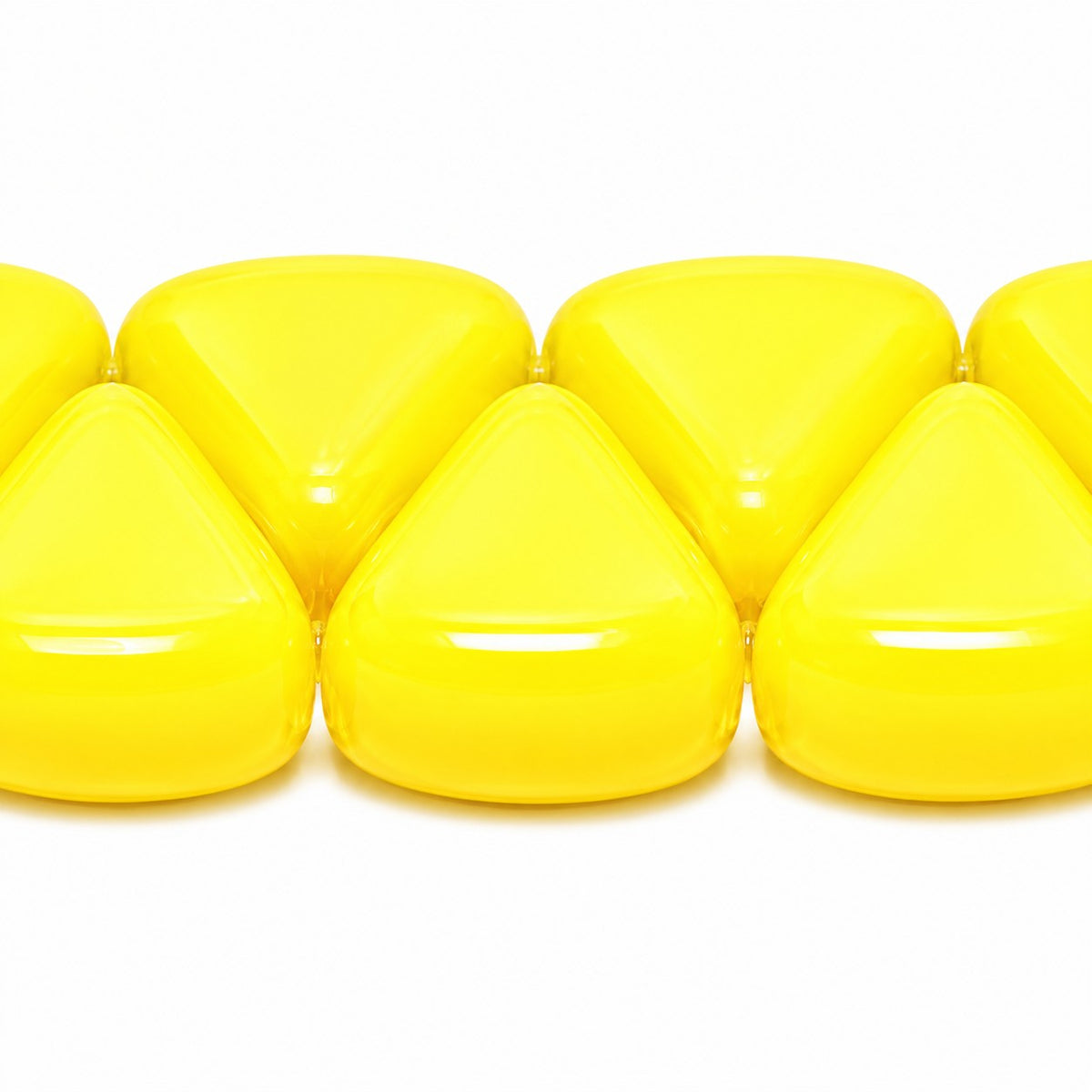 Top Hole Triange Beads, Yellow (83120), Glass, Czech Republic